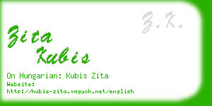 zita kubis business card